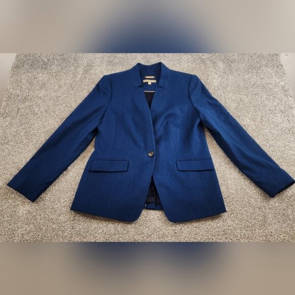Talbots Blue Wool Shift Dress Blazer Suit Two Piece - Women’s US 8 - Picture 2 of 8
